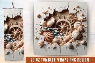 Cracked Wall Beach Sea Shells Oz Wrap Graphic By Craft Fair