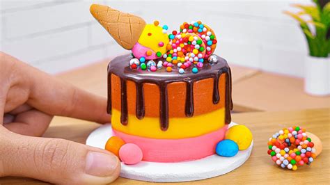 Chocolate Cake 🌈 Perfect Miniature Rainbow Chocolate Cake Decorating