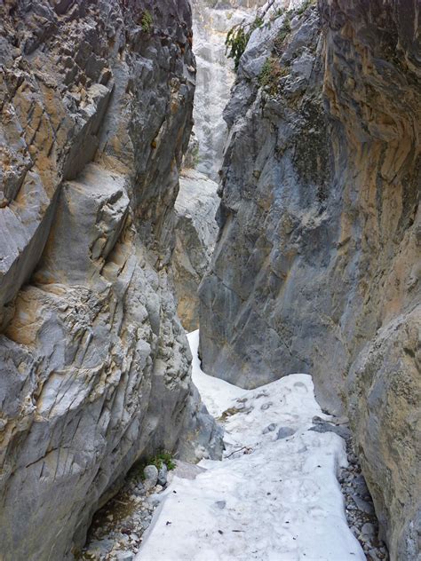 Snow in the narrows: Fletcher Canyon Trail, Mount Charleston, Nevada