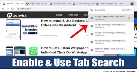 How To Enable Use The Tab Search Feature Of Chrome Browser