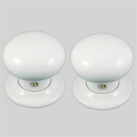 Ceramic Door Knob Set White Pair Etsy