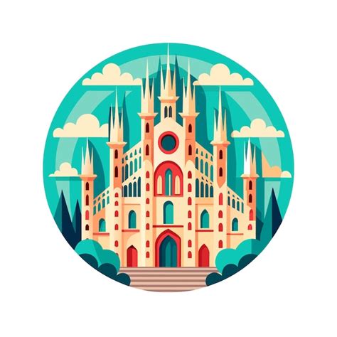 Premium Vector | Milan Cathedral touristic attraction vector EPS