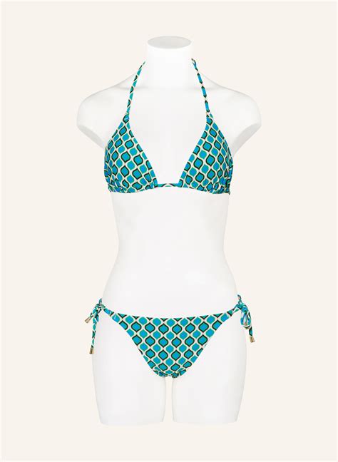 Hot Stuff Triangel Bikini Top in grün blau weiss