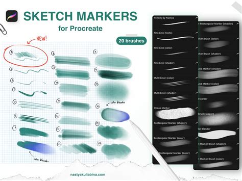 Sketch Markers Procreate brushes by Nastya Kuliábina Copic