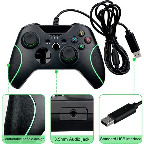 Controle Fio Para Xbox One Vibra O Dupla De Mm Para Pc