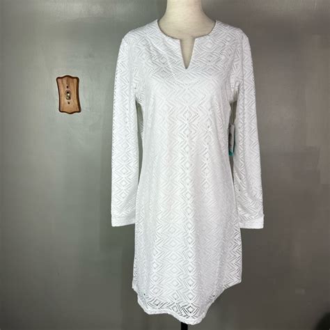 Coolibar Dresses Nwt Coolibar Sz S White Crochet Tunic Dress Upf 5