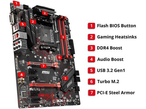 Msi B450gplmax B450 Gaming Plus Max Amd Am4 B450 64 Gb Ddr4 Dvi And Hdmi Atx Motherboard