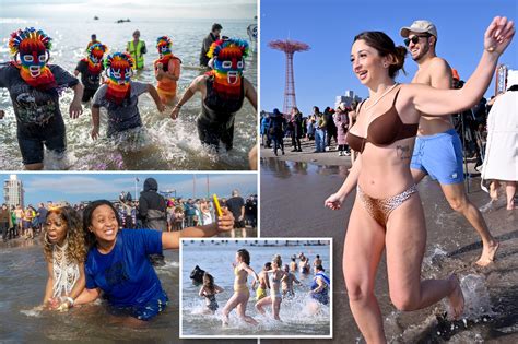 Brr Ave Swimmers Of 121st Annual Coney Island Polar Bear Club New Year