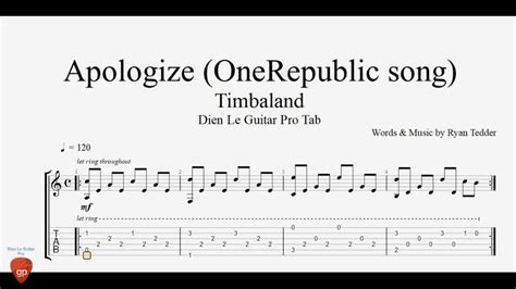 Apologize Onerepublic Song Guitar Lesson Tabs Youtube