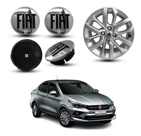 4 Calotinhas Fiat Cronos 5cm Miolo Roda Liga Leve Original