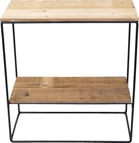 Clayre Eef Sidetable Cm Bruin Hout Ijzer Rechthoek