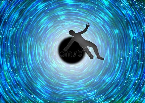 Man Falling Into Unknown Black Hole Stock Illustration Illustration