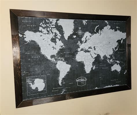 Map Poster | Black and White World Map Wall Art | Conquest Maps