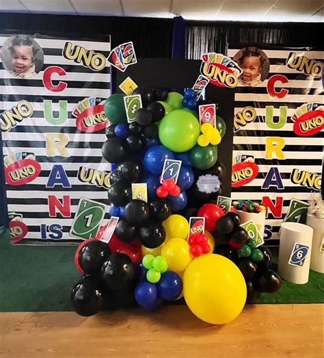 Uno Inspired Backdrop Walls And Balloon Decorations First Birthday