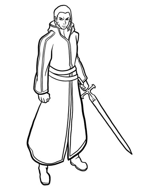 Heathcliff Sword Art Online Coloring Pages Coloring Cool