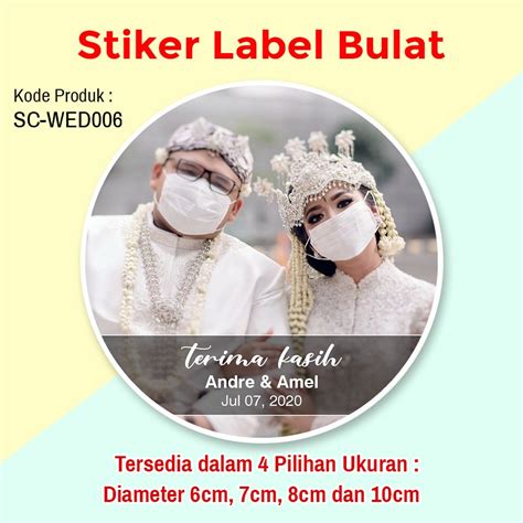 Jual STIKER LABEL SOUVENIR PERNIKAHAN STICKER TUMPENG MINI FOTO WEDDING