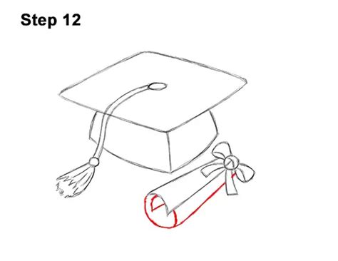 How To Draw A Graduation Cap With Diploma Video And Step By Step Pictures