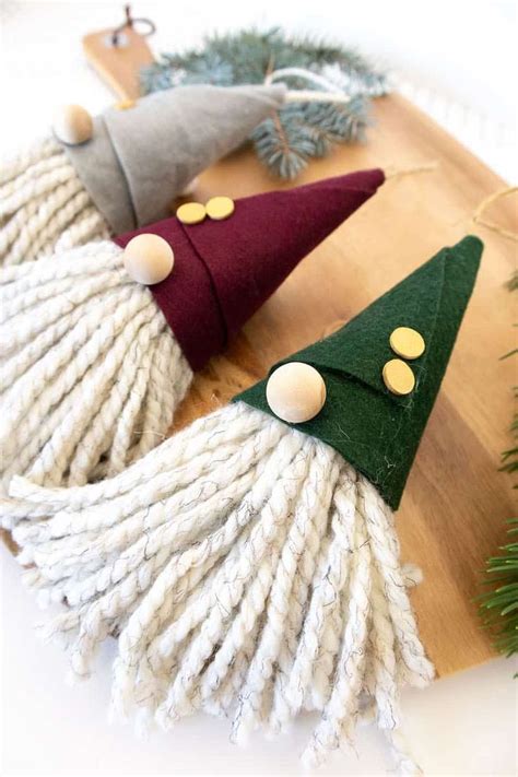 DIY No Sew Gnome Ornaments Felt Christmas Ornaments Christmas