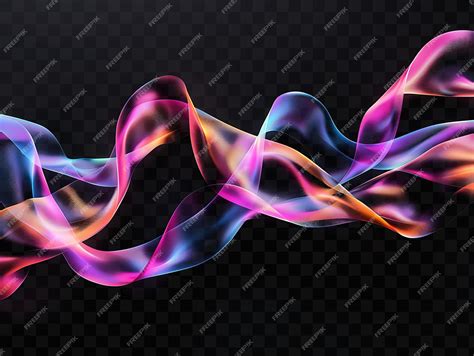 Premium Psd Abstract Colorful Waves On A Black Background