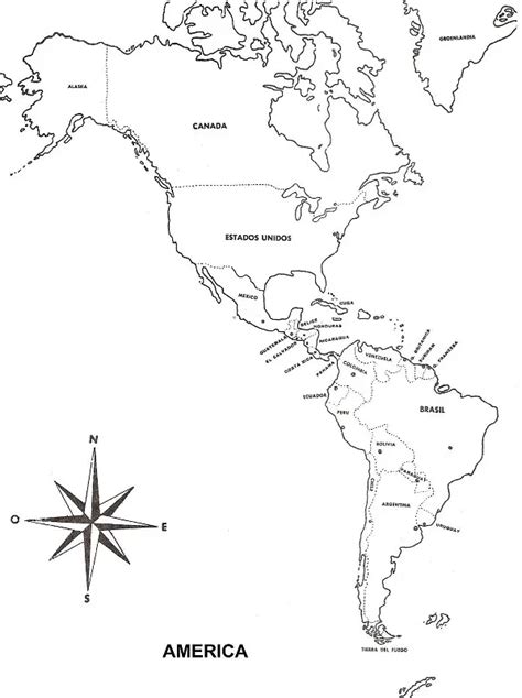 Mapa Do Continente Americano Para Colorir