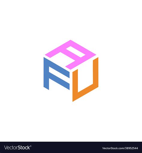 Initials afu logo design hexagon logo design Vector Image