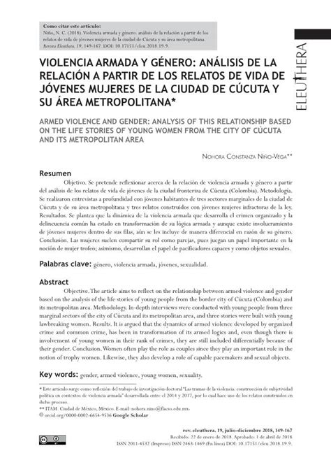 Violencia Armada Y Género Análisis De La Relación a Partir De Los