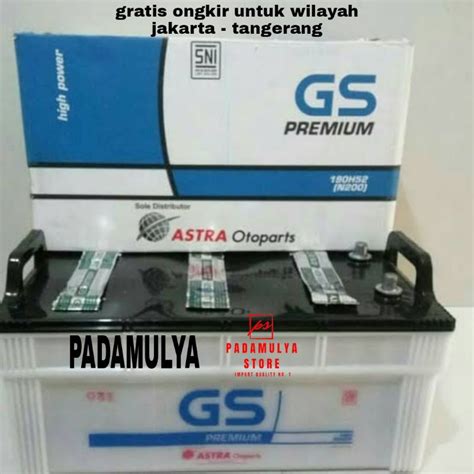 Jual Aki Basah GS Astra Premium N200 190H52 12V 200Ah Battery Genset