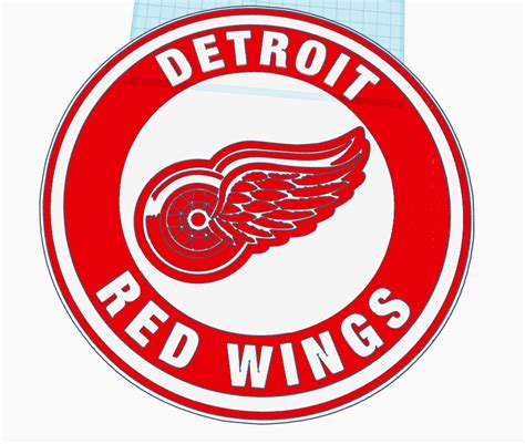 STL file Detroit Red Wings Circular Logo with Wordmark Wall Plaque ...