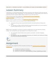 Assignment Answers Docx English Iv Forces Of Nature