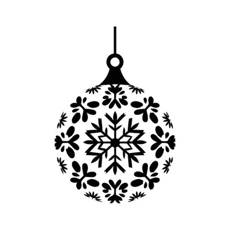 Premium Vector Christmas Tree Toy Icon Black Silhouette Of Christmas