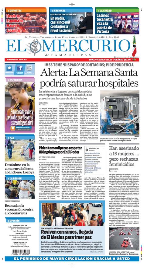 El Mercurio De Tamaulipas 29 Marzo 2021 By El Mercurio De Tamaulipas Online Issuu