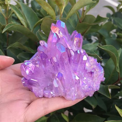 153g Rare beautiful purple flame aura quartz crystal cluster specimen-in Stones from Home ...