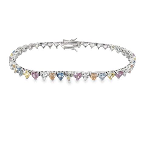 Heart Multicolor Tennis Bracelet - High Street Jewelry