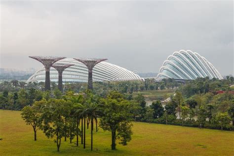 Rain In Gardens By The Bay - Botanic Gardens In Singapore Stock Photo ...