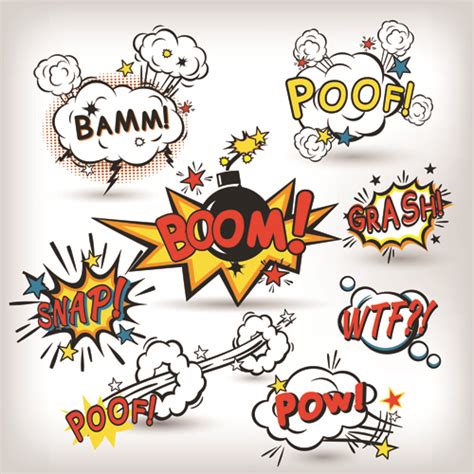 Explosion Style Speech Bubbles Vector Material 01 Free Download