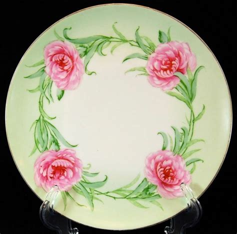 Z S C Bavaria Signed Fleury HP Pink Floral Plate Tamarack Shack