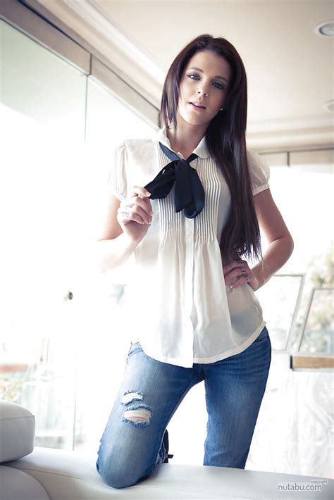 Gorgeous Brunette Amateur In Tie And Ripped Jeans Strips Naked Porn