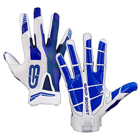 Grip Boost Stealth Football Gloves Pro Elite Blue White Medium Sporting Goods Team Sports