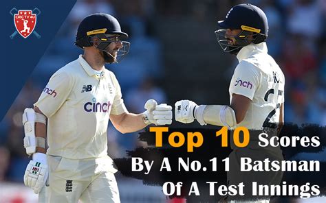 Top 10 Scores By A No 11 Batsman Of A Test Innings Crictv4u