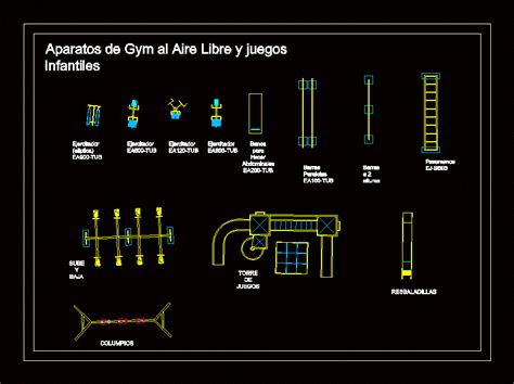 Aparatos De Gym En AutoCAD Librería CAD