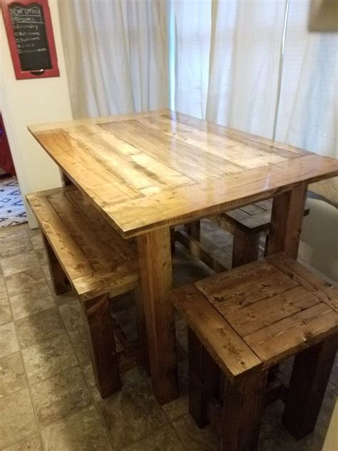 My Farmhouse Table Benches And Stools Made By My Hubby Mr Wiant My