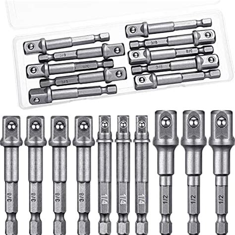 Temo 10 Pc 12 Inch Power Socket Extension Adapter Bit Set For Impact