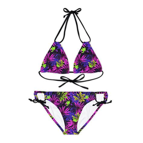 Purple Floral Bikini Set Etsy