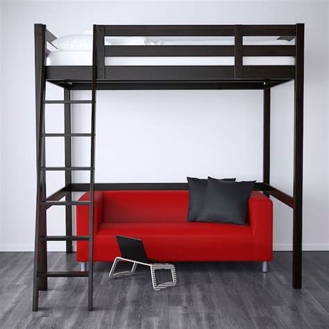 StorÅ Loft Bed Frame Black Fulldouble Ikea