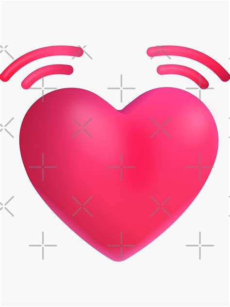 "Beating heart emoji - optimized" Sticker for Sale by abroadDesigns ...