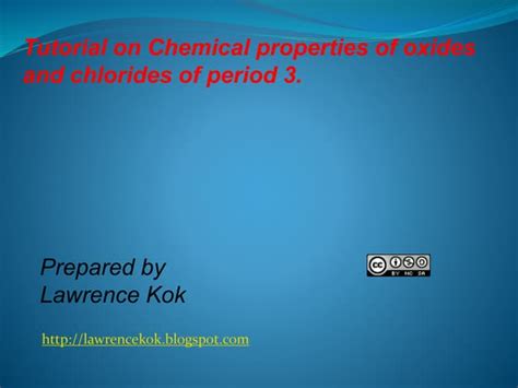 Ib Chemistry On Chemical Properties Oxides And Chlorides Of Period 3 Ppt