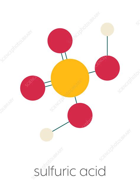 Sulfuric Acid Strong Mineral Acid Molecule Illustration Stock Image