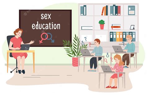 Premium Vector Sex Education Flat Background With Female Teacher At