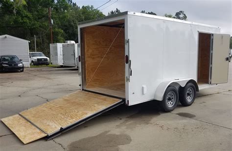 Diamond Cargo 7x14 Ta Trailer White Ramp Side Door Extra Height Georgia Made Trailers