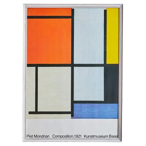 Vintage Piet Mondrian Kunstmuseum Basel Exhibition Poster Switzerland